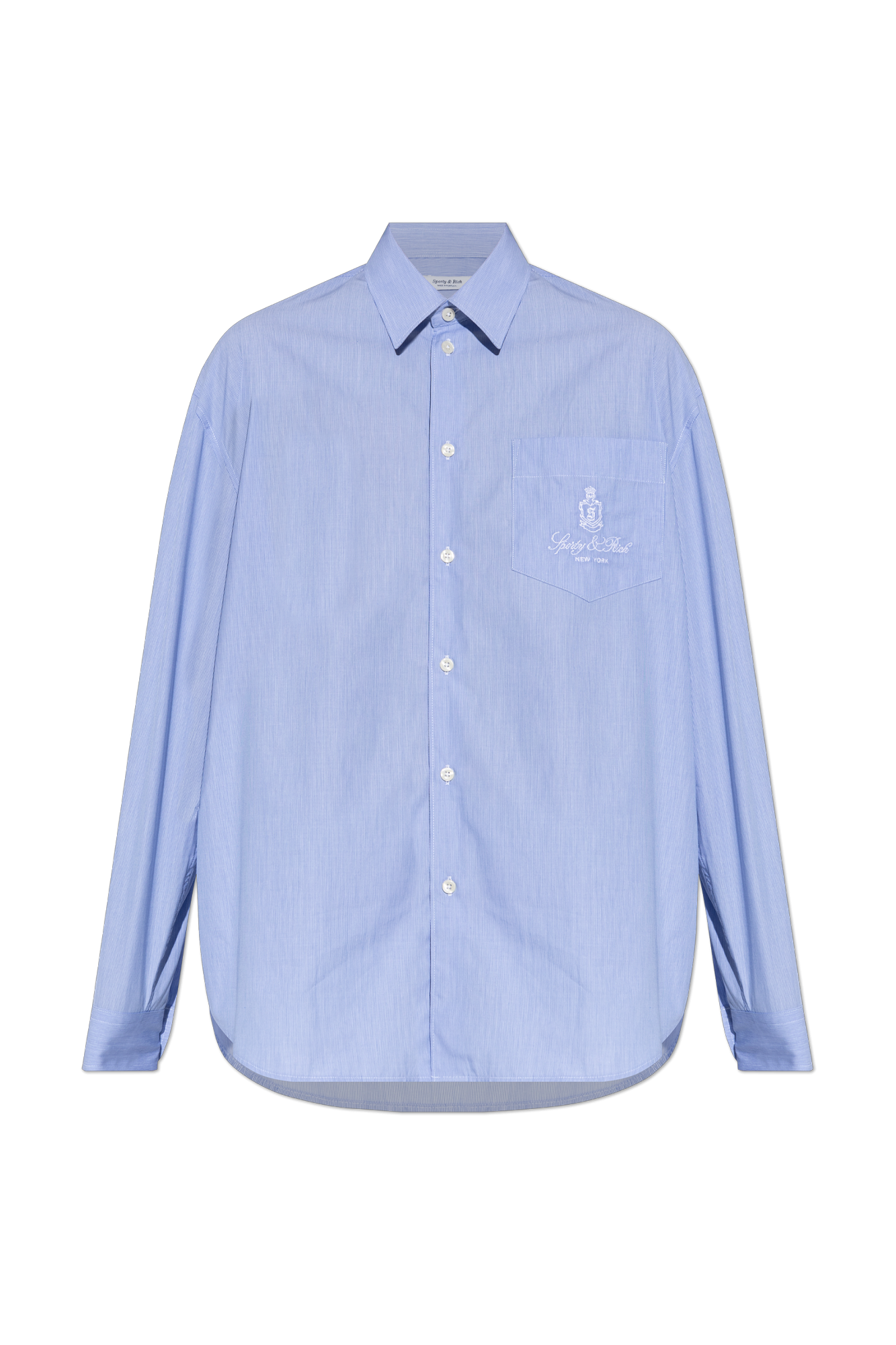 スウェット・トレーナー Sporty & Rich Lion Crest Polo Shirt Cream Steel Blue PO871CR Lion Crest Polo - Cream/Steel Blue – Sporty & Rich